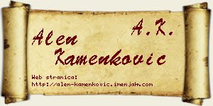 Alen Kamenković vizit kartica
